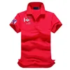 Haftowana koszula męska Polos Ciet Border Haftowa koszulka końska haftowe logo Flip nad krawatem Czerwony pół rękaw