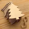 Decorações de Natal 50 pcs de madeira de placas de pendura de árvore Xmas decoração de festa em casa