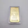 50pcs Non Magnetic CREDIT SUISSE ingot 1 oz goldplated gold bar Swiss souvenir coins with different serial laser numbering crafts7999603