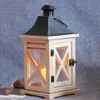 portacandele in legno lanterna