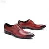 İtalyan Stil Erkekler Hakiki Deri Ayakkabı Sivri Burun Dantel-up Kahverengi Resmi Deri Elbise Ayakkabı Düğün Zapatos Hombre