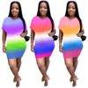 Bayan Tasarımcı Elbiseler Kısa Kollu Bodycon Elbise Seksi Mini Tek Parça Set Parti Akşam Clubdress Moda Yaz Mektup Baskı Kadın Giysileri KLW6216