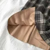 ウールの冬のプラスサイズ3xlプリーツされた格子縞のスカート暖かいビンテージロングレディースオフィス原宿Midi Streetwear 210621