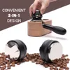 53/51/58 mm doppelseitiger Kaffee-Tamper Espresso-Tamper, 3 abgewinkelte Schrägen und flache Basis, unbeschichteter massiver Edelstahl, Nivellierwerkzeug 210309