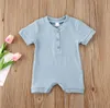 Short Sleeve Infant Girl Jumpsuits Single Breasted Children Boutique Clothing 5 Colors BT6609