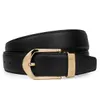 Top wholesale classic fashion men and women gold and silver buckle leather belt leisure business 3.4cm black coffee belt