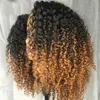 Parrucche per capelli umani ricci 1x4 con apertura a U per donne nere 250 densità Ombre Marrone Biondo Colore Parrucca a forma di U realizzata a macchina Remy 100% non trasformata