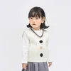 1-8 Years Baby Knitted Vest for Girl Fashion Polka Dot V-neck Sweater 2021 Autumn New Thicken Warm Kids Clothes Boys Outfits Y1024