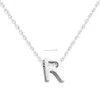 A-Z Inglês colar inicial pendente de aço inoxidável letra inglesa letra corda feminina de jóias de moda jóias de jóias de moda e areia
