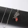 Boucles d'oreilles collier mignon libellule ensembles de bijoux pour femmes rouge Zircon pendentif noeud cadeaux d'anniversaire bijoux en gros KAS168