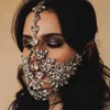 Fashion Halloween shining crystal zircon for women party luxury Rhinestone maple leaf design dancer jewelry mask