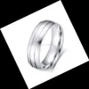 Rayures anneaux en acier inoxydable couple anneau de fiançailles diamant anneaux de mariage pour femmes hommes bijoux de mode et cadeau sablonneux