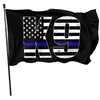 Police K9 Thin Blue Line Flag Alta calidad 3x5Ft Doble costura Decoración Banner 90x150cm Festival deportivo Poliéster Impreso digital al por mayor