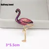 Pins, broches 2021 emaille flamingo vogel broche animal pins vrouwen sieraden geschenken goud toon 5 kleur beschikbaar