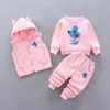 Moda Ragazzi Autunno Inverno Caldo Ragazza Bambini Completi sportivi Completi per neonati Vestiti per neonati Set di abbigliamento per neonati 210309