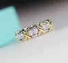 Lyxig kvalitets punkbandsring med diamant i 18k guldpläterad x ord för kvinnor bröllopssmycken present med veletväska gratis frakt PS3757