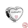 925 argento sterling angelo madre famiglia cuore serie perline lucide adatte per gioielli di moda da donna con bracciale Pandora