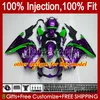 Iniezione Per KAWASAKI NINJA ZX250R EX250 fiamme verdi 2008 2009 2010 2011 2012 13HC.69 EX250R ZX-250R ZX250 ZX 250R 08 09 10 11 12 Carenatura