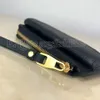 Women envelope zipper wallet credit card holder coin purse all black logos embossed genuine leather empreint Recto Verso top 7A qu218E