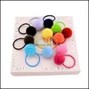 Hair Aessories Baby, Kids & Maternity 12Pcs Baby Girls Faux Fur Ball Ties Rope Ring Ponytail Holder Drop Delivery 2021 Skpmy