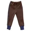 Novos crianças de inverno pelúcia espessamento de calças de uma peça para meninos e meninas casuais algodão espessado calças esportivas quentes 210306
