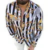 Grandes tailles 3XL hommes décontracté vintage Chemisier chemises à manches longues automne hawaïen Camicetta chemise coupe ample imprimé Blusa motif homme vêtements xxxl Blouse