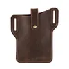5pcs Waist Bags Men Genuine leather Retro Multifunctional Solid Double Hole Phone Hasp Fanny Packs Mix Color