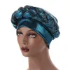 Beanie/Skull Caps Europese en Amerikaanse mode overdreven schoonheid strip Rhinestone Dikke Braid Sponge Twist Headscarf Hat Delm22