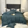 Luxuoso conjunto de cama de algodão com listras de seda dos anos 60 bordado cor sólida jogo de cama hotel doméstico capa de edredom lençol queen size king size