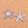 48 pcs Antique Prata Banhado Bronze Banhado Marinho Starfish Encantos Pingente DIY Colar Pulseira Bangle Acts 25 * 26mm