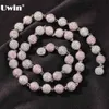 Uwin hiphop sieraden iced out bal kettingen bling cz armbanden voor vrouwen met magneet sluiting 8.5mm sferische mode-sieraden x0509