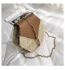 HBP Nicht-Brand-Frauen-Chic 2025 Mode koreanischer Stroh gewebt ein Schulter Tassel Small Square Bag Sport.0018