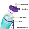 Bouteille d'eau BuildLife 1L 32oz Portable Gym Bouilloire de remise en forme étanche Tritan avec des bouteilles de vélo de paille Drinkware Jugs BPA gratuit 211122