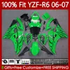 OEM MoTyCycycle Body for Yamaha Greenflames YZF R 6 600 CC YZF600 YZF-R6 06-07 Bodywork 98NO.127 YZF R6 2006 2007 YZF-600 600CC YZFR6 06 07 MODELO DE INVEÇÃO FIT
