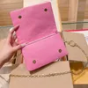 Crossbody Bag Flap Handbag Purse Clutch Shoulder Bags Pochette Purses Soft Sheep Shealskinn präglad bokstav Multi-skikts påse SLI258C