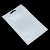 1000pcs blanc clair fermeture à glissière de fermeture à glissière en plastique petit sac de paquet en poly avec trou de fermeture à fermeture à glissière