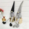 Christmas Striped Cap Faceless Doll Swedish Nordic Gnome Old Man Dolls Toy Ornement Ornement Arbre Pendre Home Decoration HH21-728