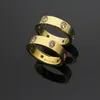 3 цвета, высокое качество, роскошные стили, женские дизайнерские кольца с шестью бриллиантами, все белые и красочные камни, модные кольца для пар Love Jewel279W