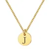 Pendentif Colliers 2021 Disque Alphabet Collier Gold Lettre Alfabet 316L Chaîne en acier inoxydable pour femmes293I