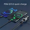 FM-zender Kit Auto Bluetooth 5.0 Handsfree QC3.0 USB Type-C Auto Charger Aux Radio Adapter Bass Sound Music MP3-speler