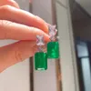 Pansysen Vintage Gerçek 925 STERLING Gümüş Paraiba Tourmaline Emerald Taş Taş Sarkla Dangle Damla Küpeler Kadın Güzel Jewelry303b