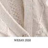 WESAY JESI Women's Spring Knitted Cardigan Women Sweater Thick Loose Lantern Sleeve Pearl Button Short Sweet And Lazy Style 210917