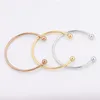 Bangle Drop Quality Metal Copper C Shape Round Ball Open Cuff Bangles For Men Women Gifts