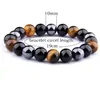 Natural Black Onyx With Stone Hematite Stones Tiger Eye Beaded Strand Wrap Buddha Bracelets & Bangles Jewelry 6MM 8MM 10MM Wholesale