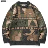 Korean clothes men's oversized Harajuku ugly sweater anime hip hop punk pullover forest animal bear graphic knitwear cartoon 211014