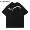 GONTHWID T-Shirts Cotton Casual Harajuku Men Summer Letter Heart Print Short Sleeve Tees Shirts Streetwear Hip Hop Loose Tops 210707