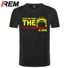 REM Summer Mens Tshirt Have no fear The Auto Mechanic Is Here T Shirts Short Sleeve Cotton T-shirt Fix Car Men Clothing Tees 210629