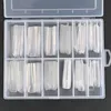 Uñas postizas 120 unids/caja XXL, cubierta completa cuadrada, puntas de uñas transparentes/naturales, extralargas, rectas, herramientas de manicura, VA-08 falso