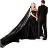 New Gothic Black Wedding Dresses Gown 2023 Sexy Off Shoulder Sparkly Sequins Lace Appliqued Vintage Corset Bridal Gowns Long Train263P