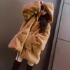 Women's Fur & Faux Lugentolo Hooded Coat Women Winter Streetwear Oversized Sweatshirt Casual Loose Pullover Jacket